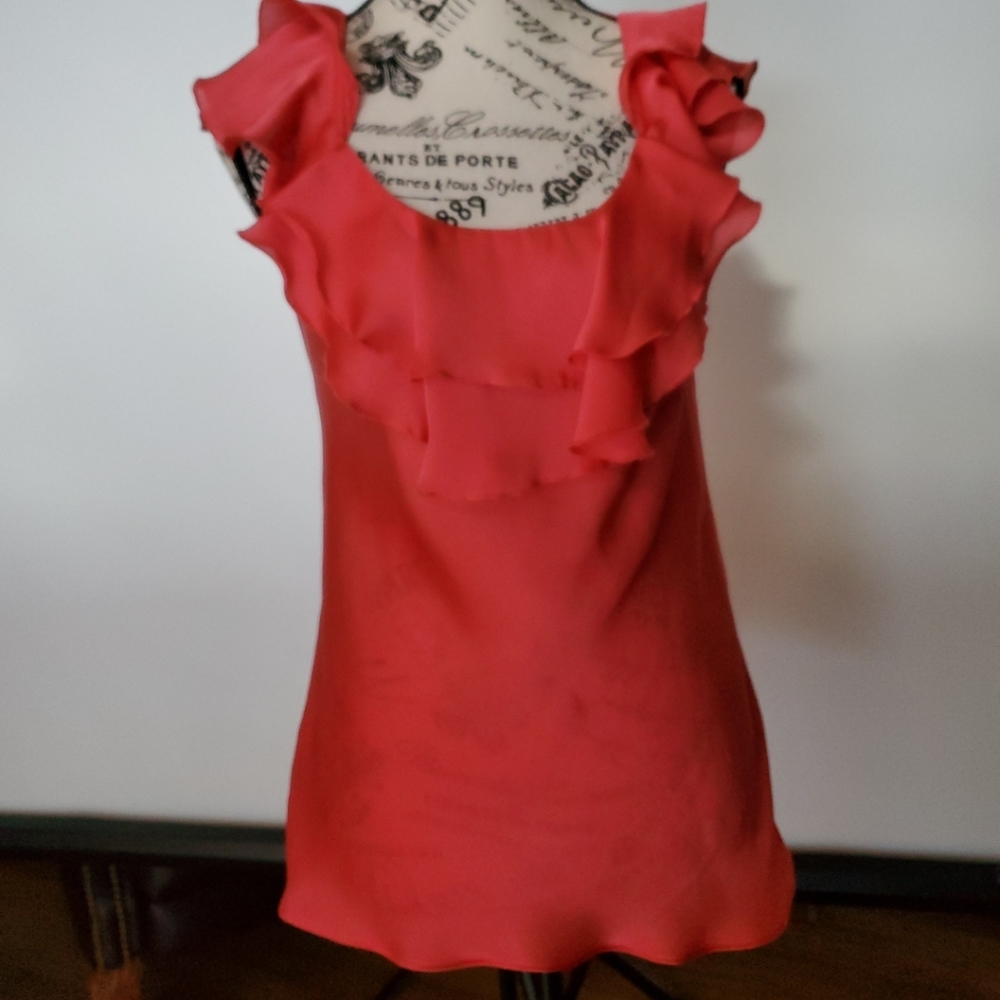 Pink ruffle blouse